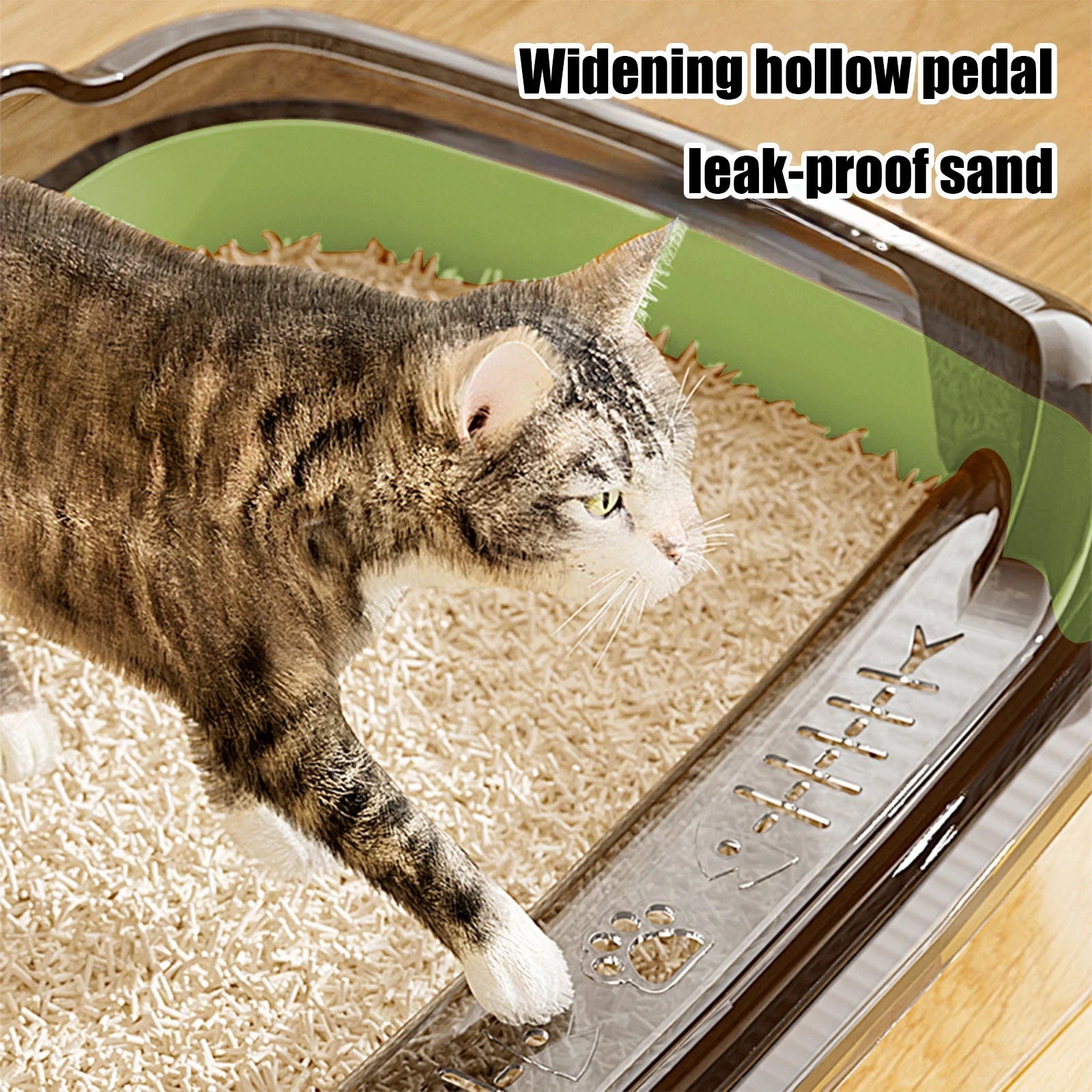 Kingfansion Daily Deals 2025 Large Cat Litter Box, Spillage Proof Pet Litter Tray with Scoop, High Sided Open Design for Kittens Adult Cats