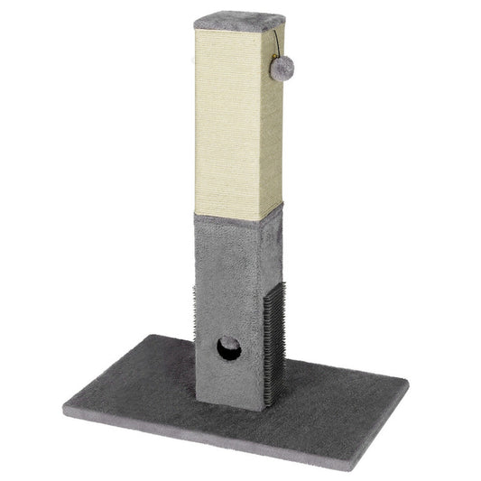 31 Inch Tall Cat Scratching Post Claw Scratcher with Sisal Rope and 2 Plush Ball