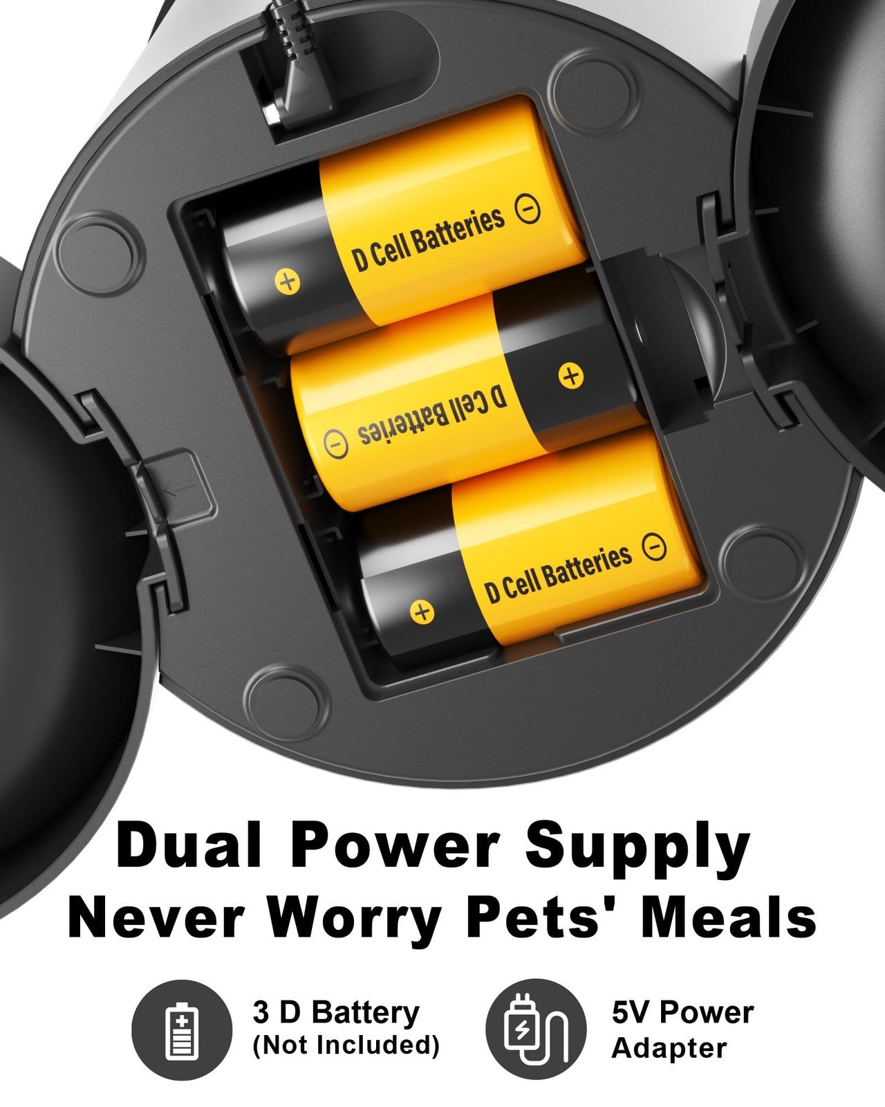 Automatic Dual Cats Feeder for 2 Cats,6 Meals/Day,12 Portions/Meal,
