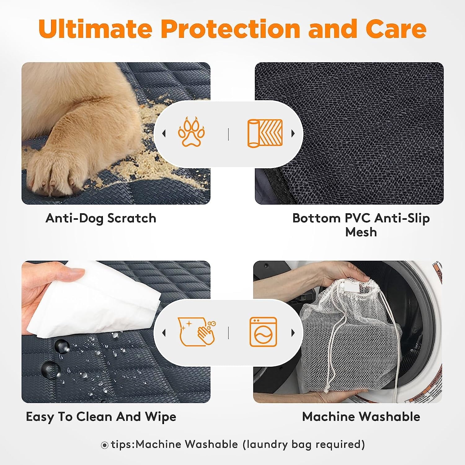 Pet Dog Car Seat Cover for Back Seat Car Seat Waterproof Protector, with Pet Dogs Seat Belts, High Heat Resistant Nonslip Back Seat Cover for Dogs Kids, Universal Size Fits Cars, Trucks, SUV