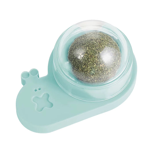 Catnip Ball Toy Edible Lick Balls for Indoor Cats Interactive Toy Rotatable Catnip Wall Treat for Cats Kittens Playing Chasing