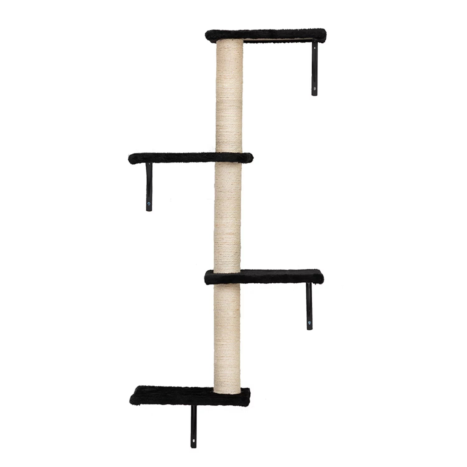 Cat Wall Shelves and Perches Set of 5, Sleeping Playing Lounging Climbing Cat Tree House for Multiple Cats, Black