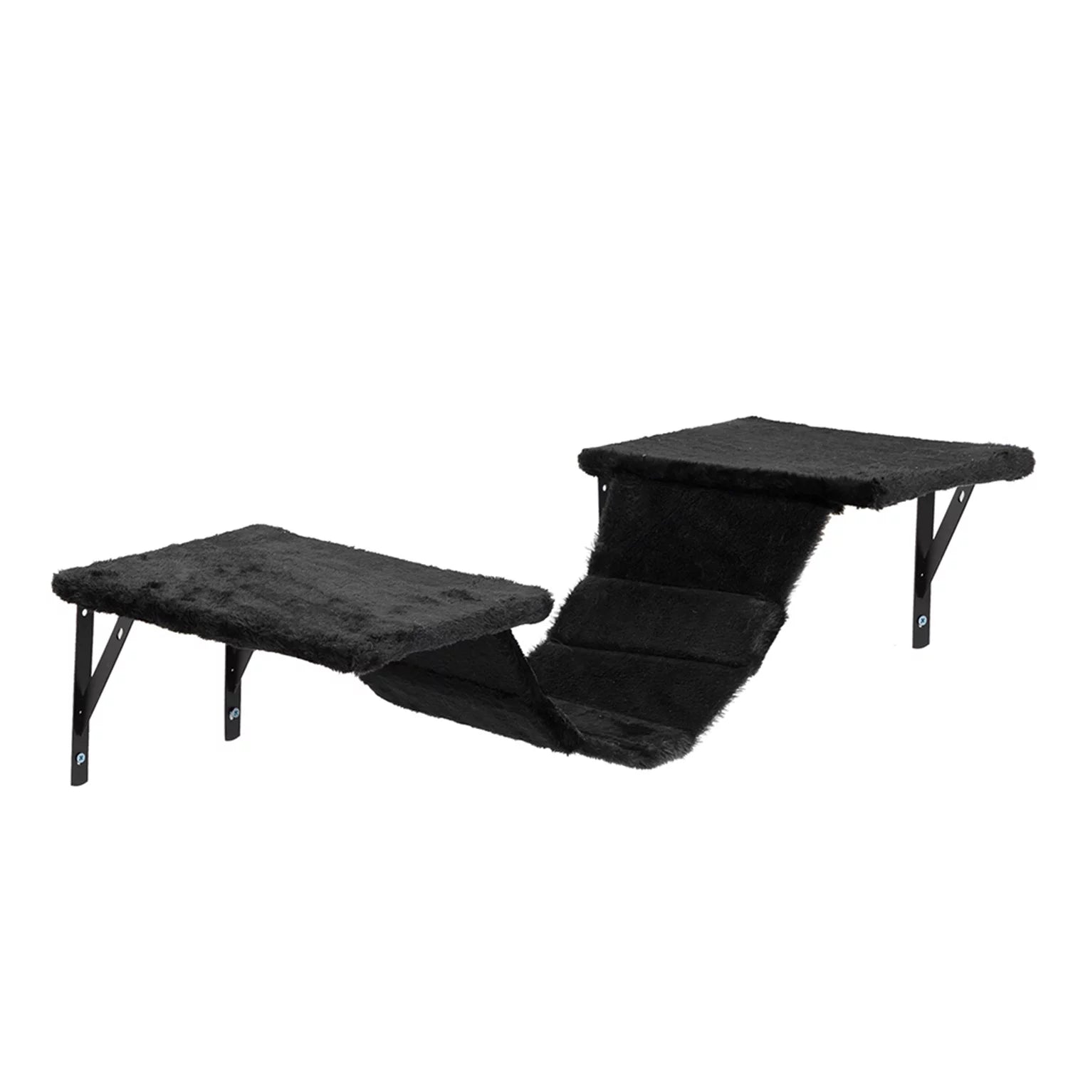 Cat Wall Shelves and Perches Set of 5, Sleeping Playing Lounging Climbing Cat Tree House for Multiple Cats, Black