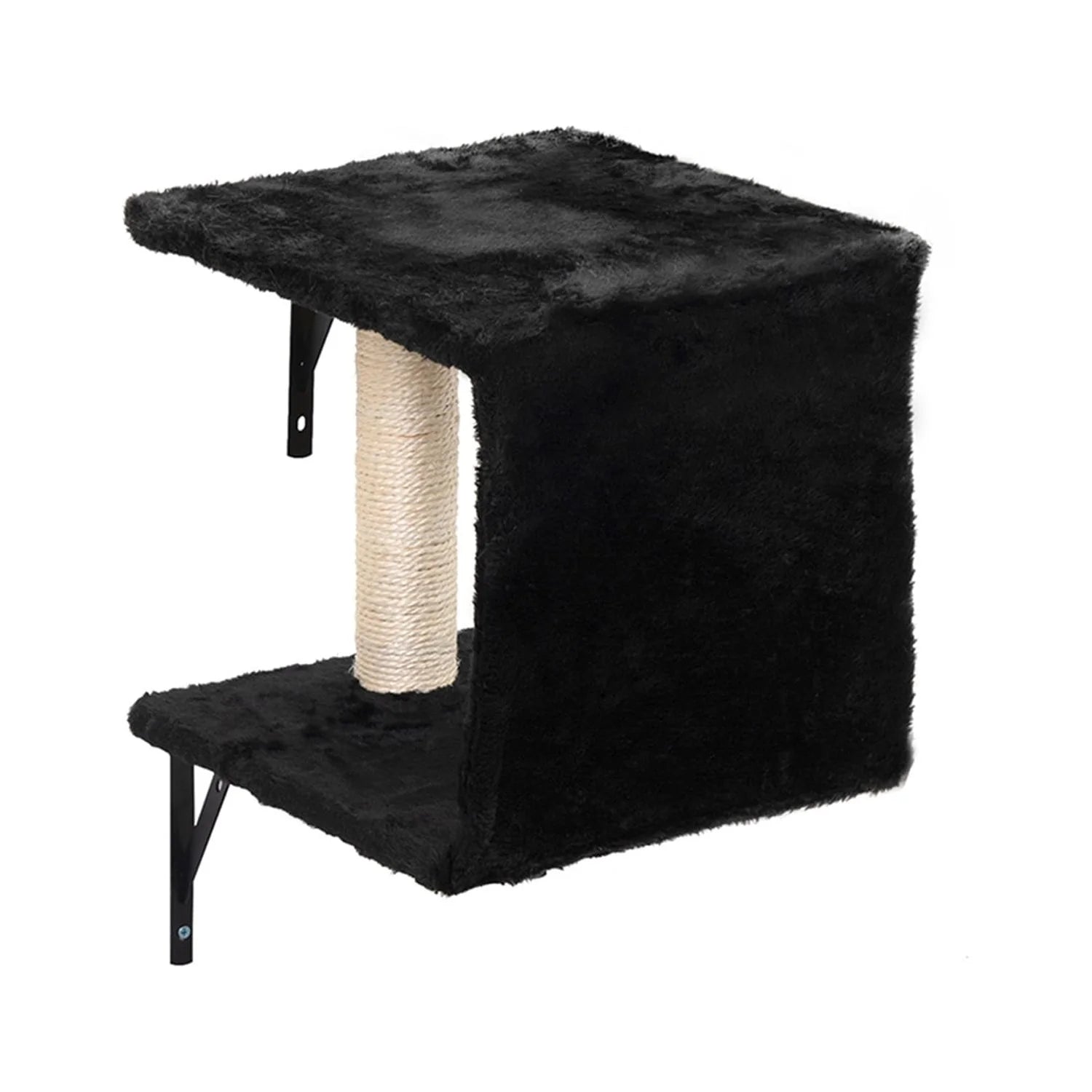 Cat Wall Shelves and Perches Set of 5, Sleeping Playing Lounging Climbing Cat Tree House for Multiple Cats, Black