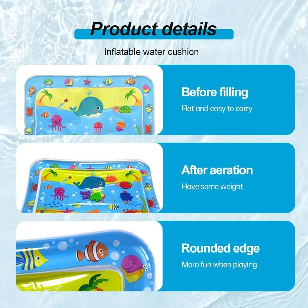 Cat Water Mat for Cats, Upgraded-Thicken Unbreakable Cat Splash Play Mat, Cat Water Play Mat for Indoor Cats, Interactive Cat Toys for Self Play